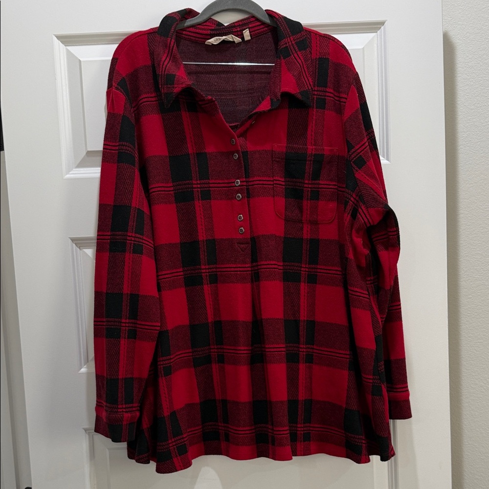 Soft Surroundings Buffalo check Plaid tunic- super cozy!